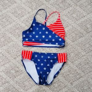 Girls Patriotic Swimsuit Art Class size XL 14/16